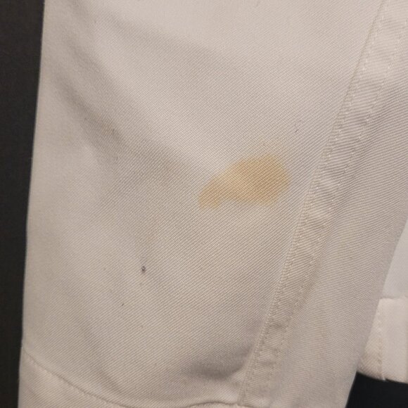 Vintage US Navy Enlisted Dress Jumper Cracker Jack White 42R Patches NMCB 5 - Picture 7 of 8